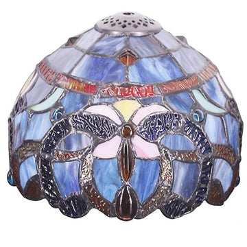 8" Tiffany Overcast Sky Blue Shade Werfactory® Stained Glass Shade